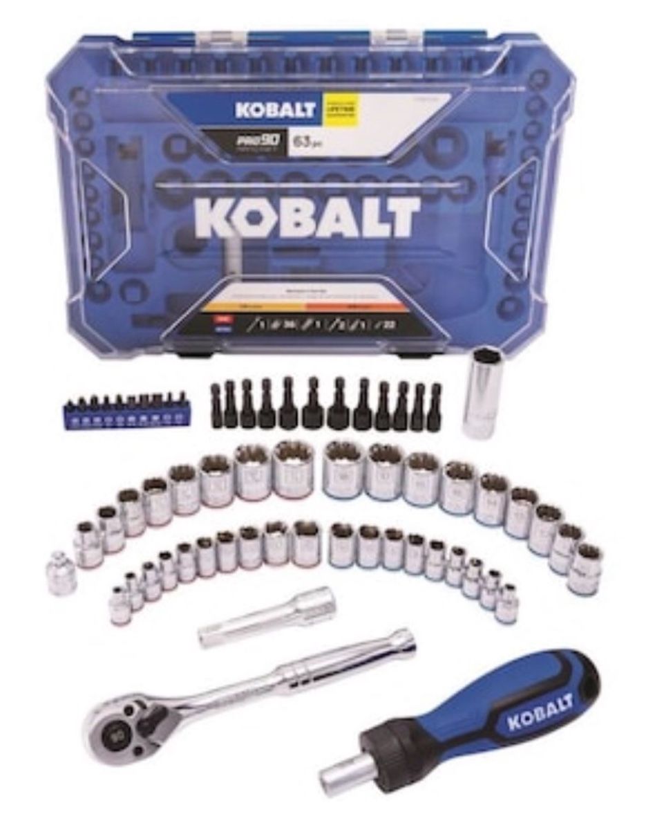 Kobalt PRO-90 63-Piece Standard (SAE) and Metric Polished Chrome Mechanic's Tool