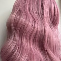 Premium Pink Bob Wig with Bangs 