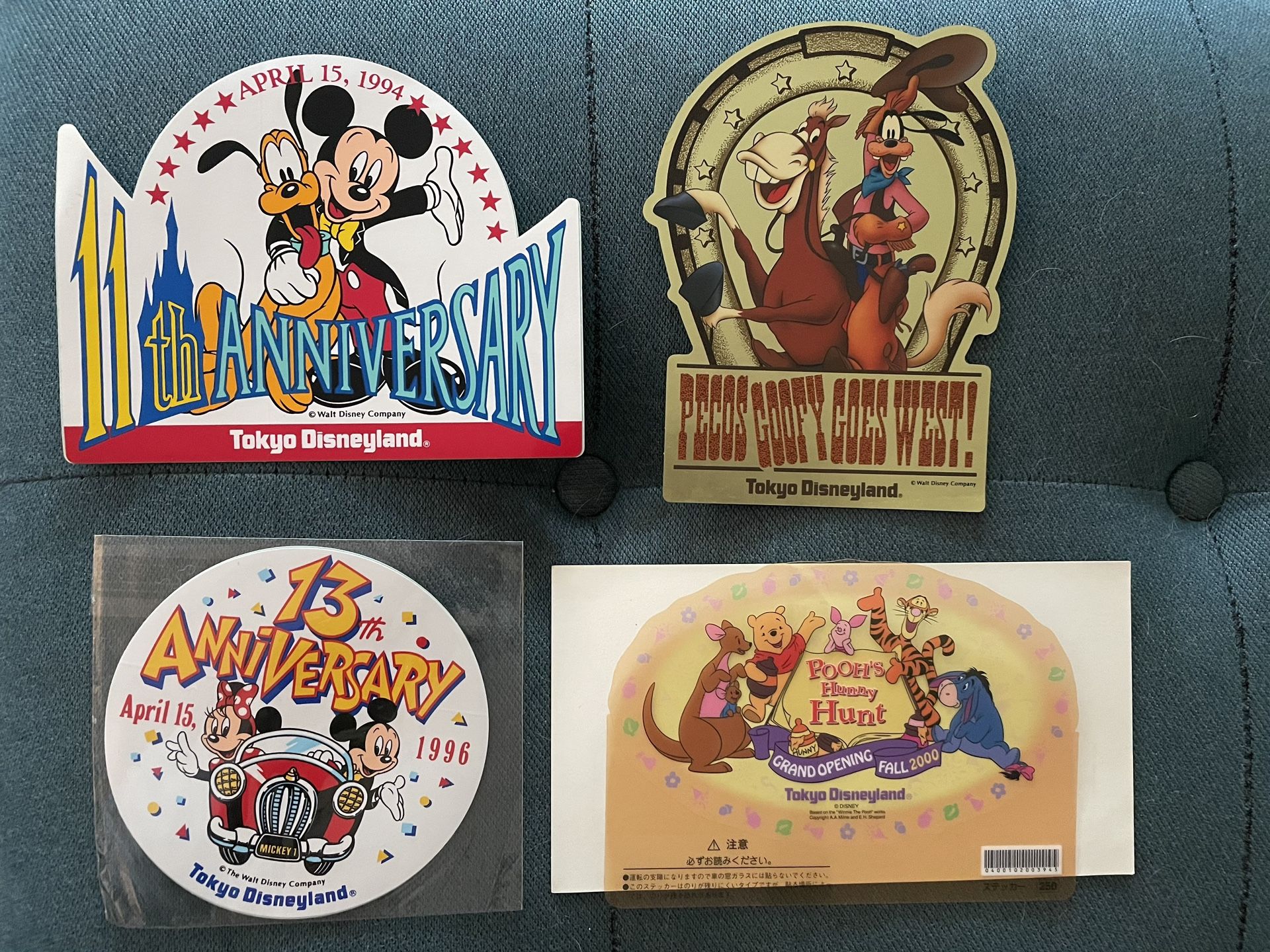 Vintage Lot of 13 Tokyo Disneyland stickers & two vintage WDW stickers!