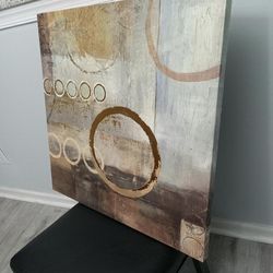 Bold Abstract Wall Art (with Accenting Faux Gold Rings).