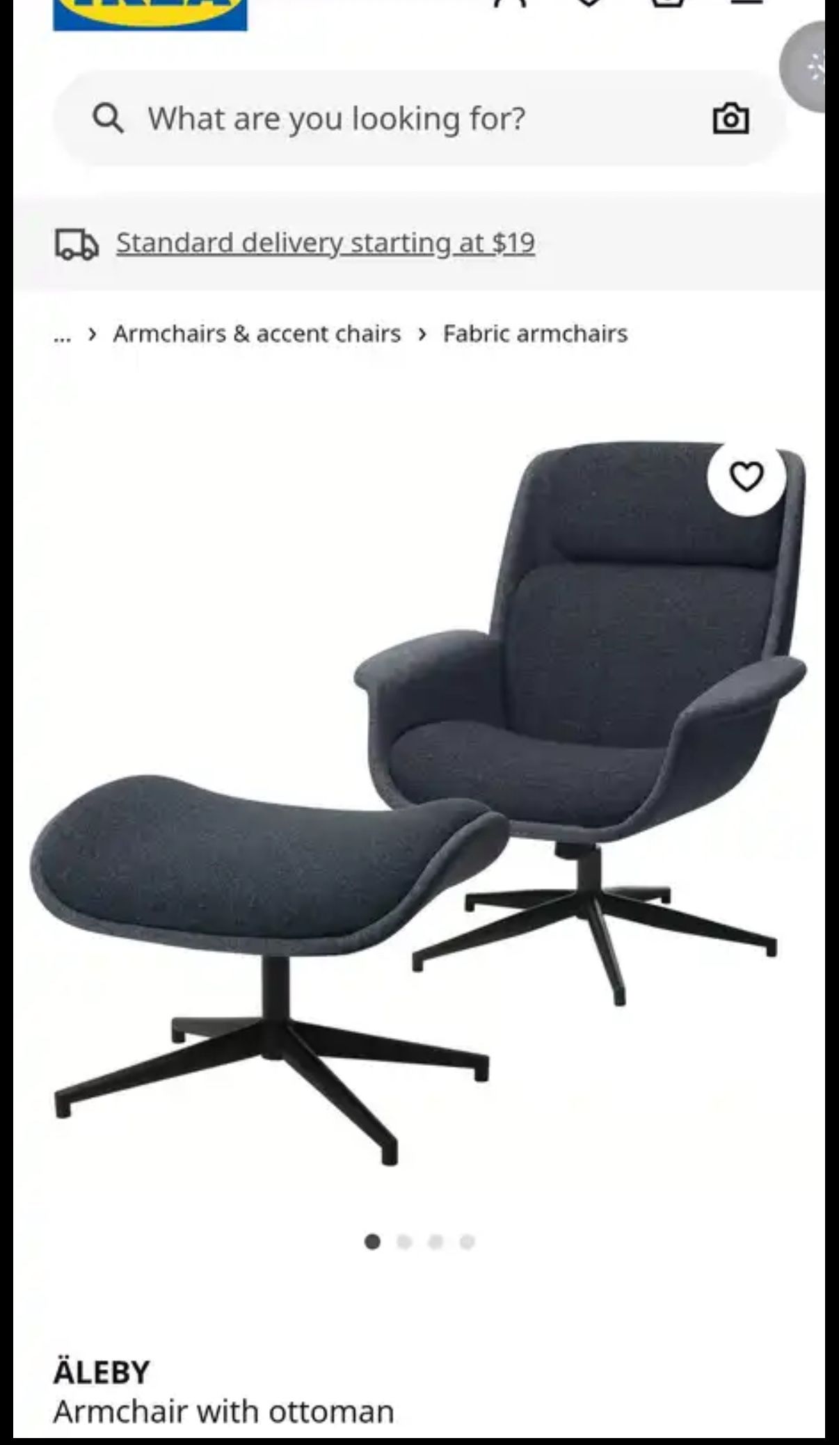 ÄLEBY Armchair with Ottoman