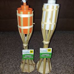 2 Bamboo Table Torches