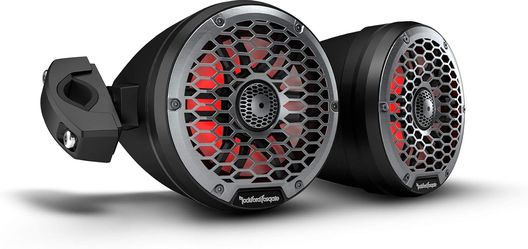 Rockford Fosgate M2WL-65MB Marine Color Optix Multicolor LED Lighted 6.5" 2-Way Moto-Can Speakers 150 Watts RMS / 600 Watts Peak with Stainless & Spor