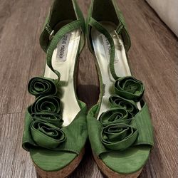 Steve Madden Green Cork Wedges