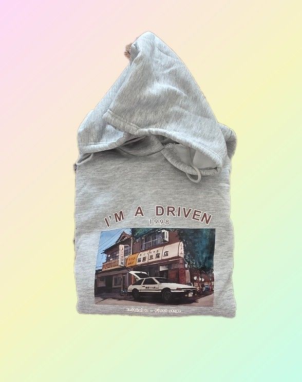 Japanese-style gray hoodie size M