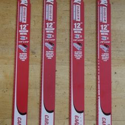 4 PACK DIABLO 12" METAL Cutting RECIPROCATING Saw BLADES CARBIDE TEETH DS1210CF