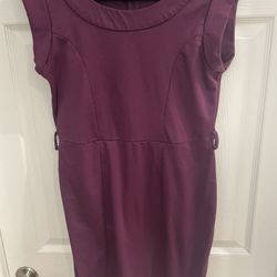 Allison Brittney Purple Cuffed Sleeveless dress, Size 