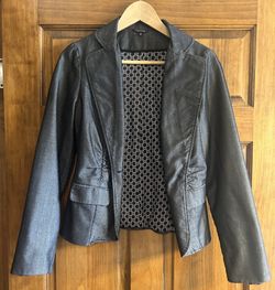 Maurices Women's Gray Pinstripe Blazer Career Office Lined