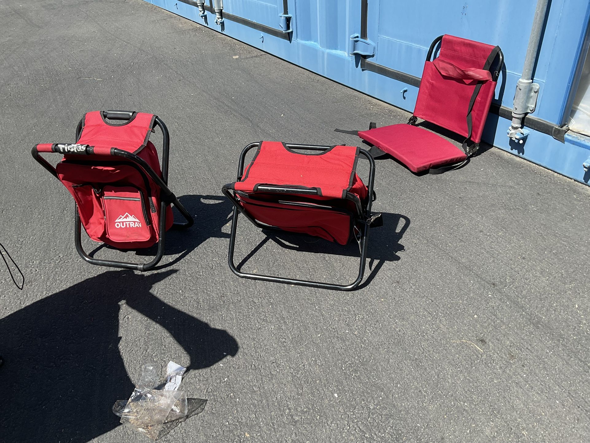 Folding chair and Stadium chair $20 each