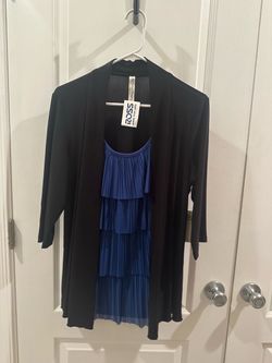 Two-Piece Dress Set with Black Cardigan