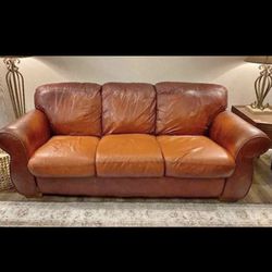 (Free Delivery) Real Leather Couch