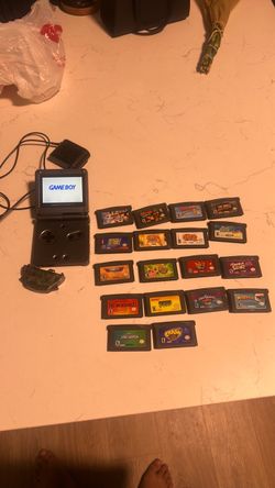 Gameboy advance sp grey with 18 games and wireless adapter