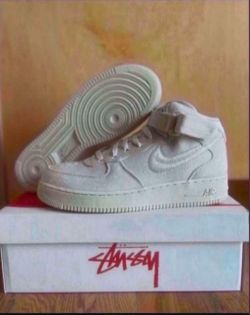 Stussy Air Force 1 Mid Fossil Hemp Size 10 Brand New