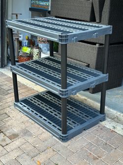Resin Plastic Garage Utility Shelving Unit 3-tier heavy duty 36x23 h38.5