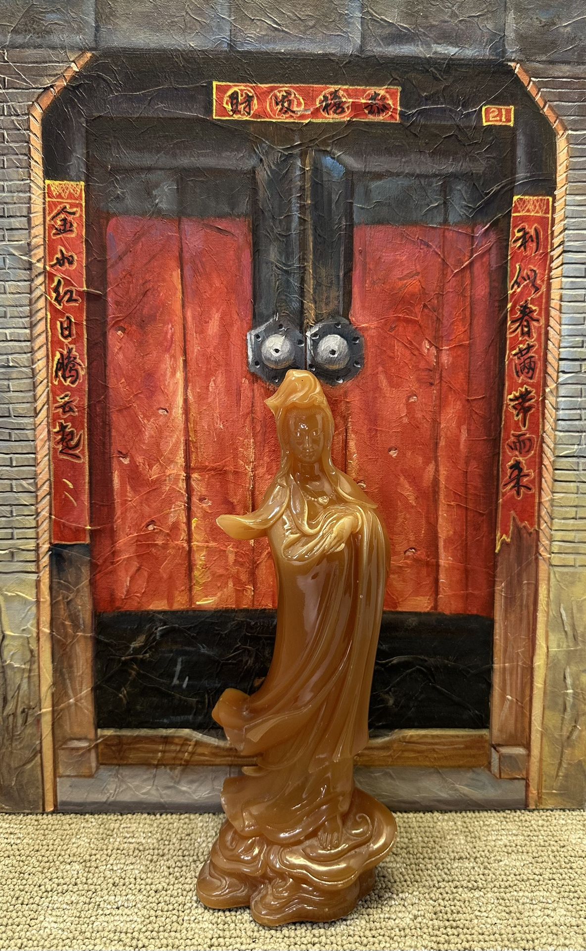 9.5 inch Guan Yin Goddess of Mercy Meditation Statue