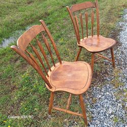 Wooden Windsor Dining Chairs - Nichols And Stone
