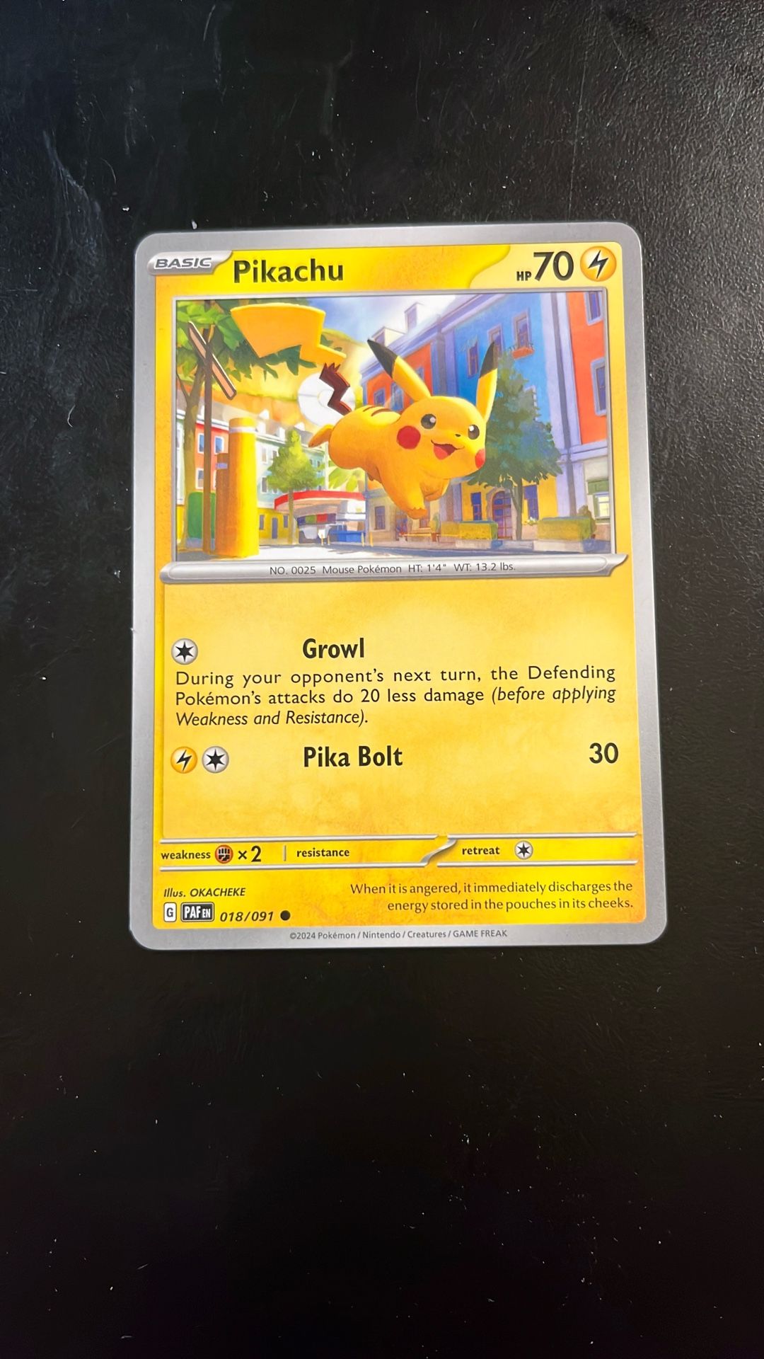 Pokémon  Pikachu Card HP70