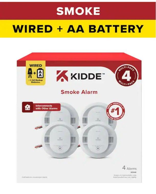 Hardwired Interconnected Smoke Detector with Photoelectric Sensor (4-Pack) 