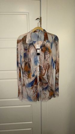 Fashion Nova Abstract Print Button-Up Shirt with Pants