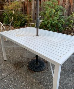 White Outdoor Patio Dining Table