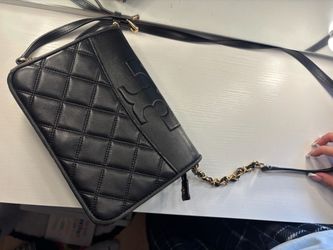 Tory Burch Black Quilted Leather Crossbody Bag