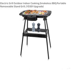 Electric Grill Outdoor Indoor Cooking,Smokeless BBQ,Portable Removeable Stand Grill, (YD301 Upgrade)