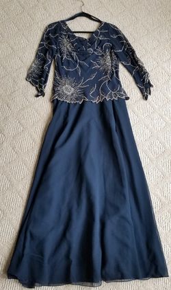 Jkara Navy Gown, Size 10