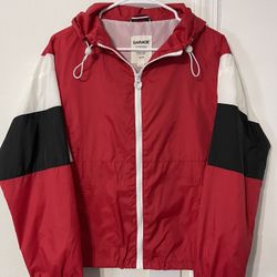 Garage red colorblock windbreaker jacket M