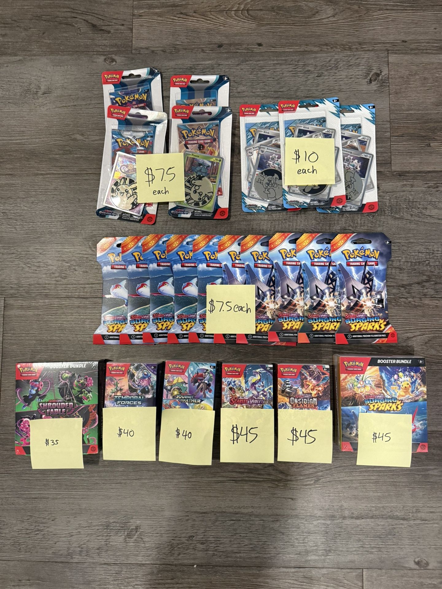 Pokemon Cards. Booster Sleeves. Blister Packs. Booster Bundles. New. Sealed.