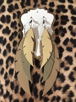 Handmade leather earrings