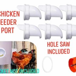 DIY Chicken Feeder Rain Proof Poultry Feeder Port Gravity Feed Kit for Buckets, Barrels, Bins, Troughs