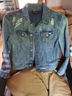Kids Jeans Jacket Guitars Theme