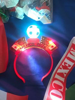 Mexico  4 pc set ,  flag, horn, tiara, head piece