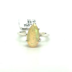 925 Sterling Silver Womens Gemstone Pear Ethiopian Opal Ring Size 8  3.40grams 161019 2