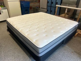 King size mattress, box spring and frame