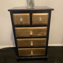 Black And Gold Small Dresser 