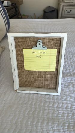Rustic White Wood Clip Photo Frame | Recipe Holder or Tabletop or Wall Display