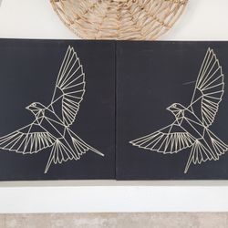 Gold geometric bird. Wall art decor.
Design available on Etsy $79