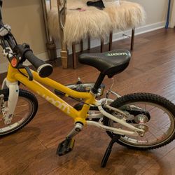 Woom 2 Original Kids Bike - Yellow With Freewheel Kit Upgrade