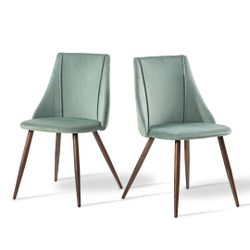 Homy Casa SMEG Velvet Cactus Brown Dining Chair "19.88'' x 21.46'' x 32.48''" Modern Kitchen & Dining Room Seating Open Box