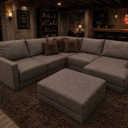 Free Delivery No Deposit Modular U-Shaped Sectional Couch, W/ Ottoman