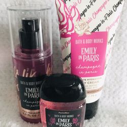 Limited Edition! BATH & BODY WORKS✨Netflix🗼Emily in Paris💕👠🥂CHAMPAGNE in Paris🥂👠💕3-pc Mini Gift Set    
