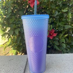 Starbucks 2023 Purple Blue Ombre Studded Venti 24oz Tumbler With Straw