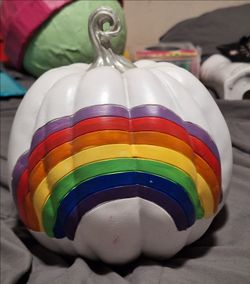 Plastic Rainbow Pumpkin