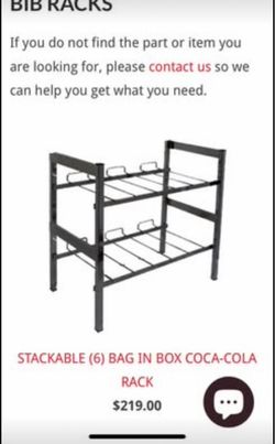 Bib Rack /Soda machine syrup holder