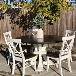 Custom built dining table solid wood Modern Rustic Farmhouse Restoration Hardware West Elm Pottery Barn Counter Height Bar Round Oval Square Bench 