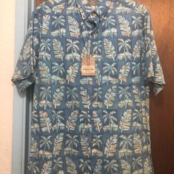 Large Kahala Brand Button Up Blue/green Aloha Wear. , Never Used.