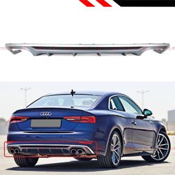FOR 2018-2019 AUDI A5 SLINE 2/4 DOOR B9 S5 STYLE SHARK FIN REAR BUMPER DIFFUSER