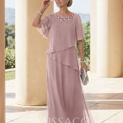 Formal Dress - Vintage Mauve - Mother Of The Bride Size 10
