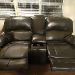 2 Leather Reclining Couches